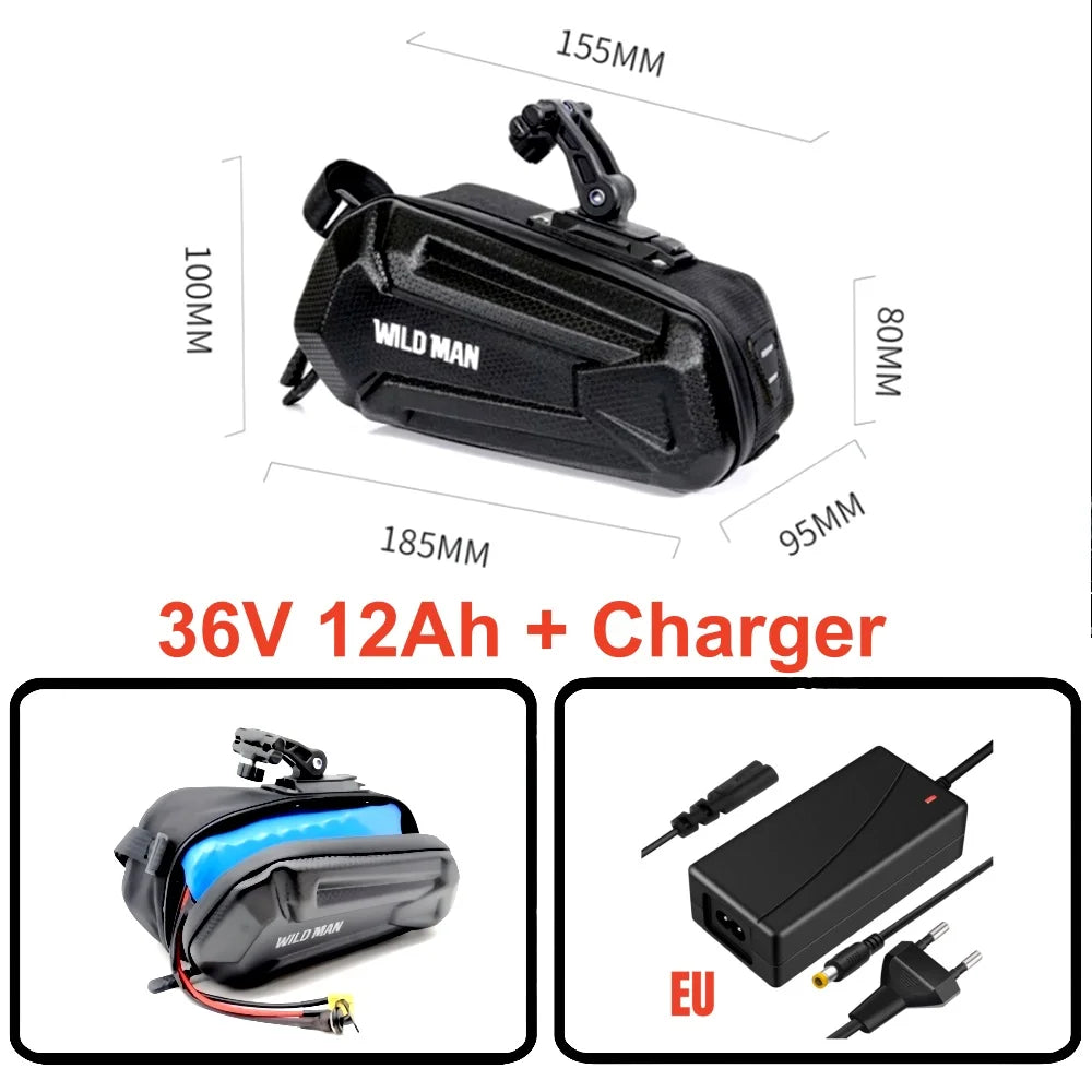 Waterproof Electric Bike Lithium-Ion Battery Pack 36V/48V/52V/60V