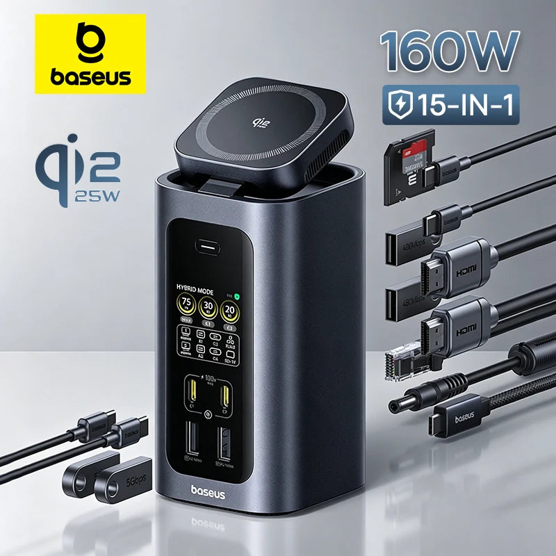 15-in-1 USB-C Docking Station with 25W Wireless Charger