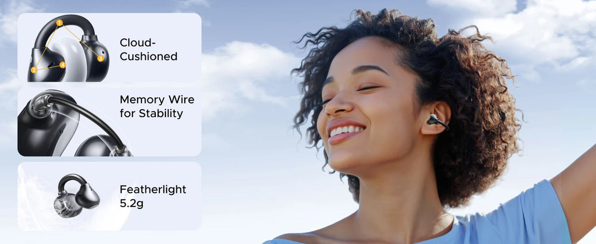 Open-Ear Bluetooth 6.0 Wireless Clip-On Earbuds