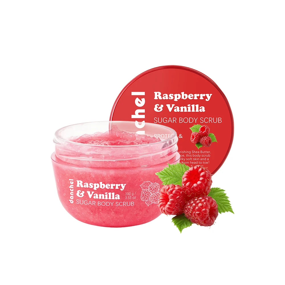 Raspberry Vanilla Sugar Body Scrub for Exfoliation
