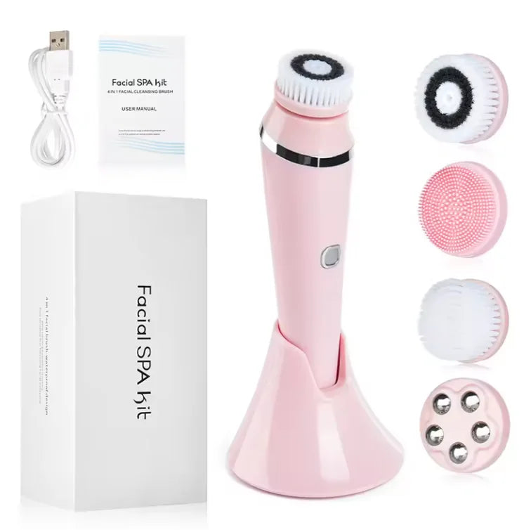 4-in-1 Electric Rotating Facial Cleansing Brush and Massager - 20