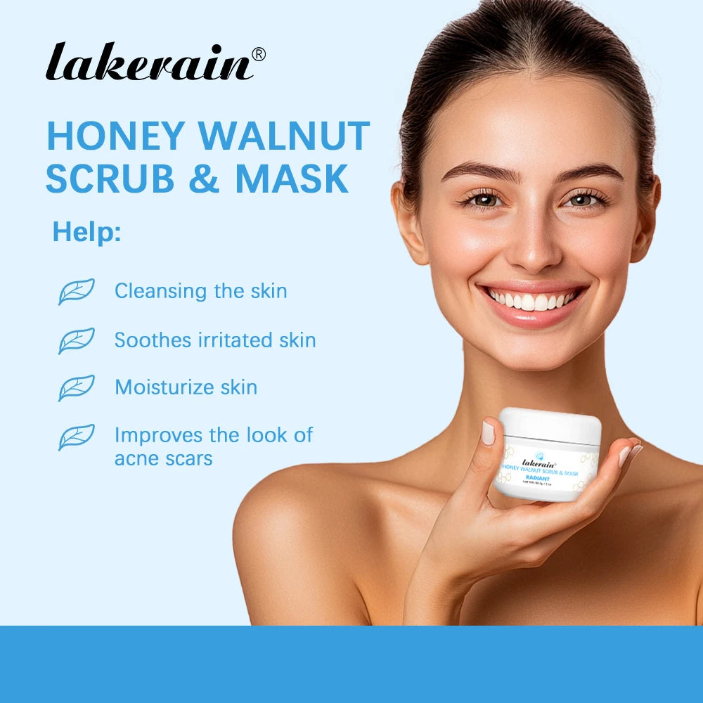 Honey Walnut Facial Exfoliating Scrub and Face Mask