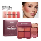 4-Shade Matte and Shimmer Blush Palette