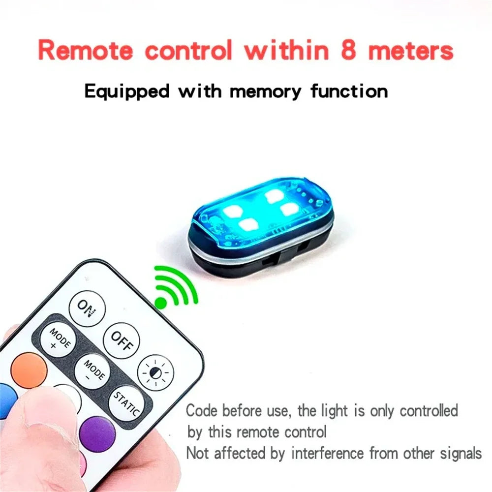 Wireless RGB LED Strobe Warning Light for Vehicles