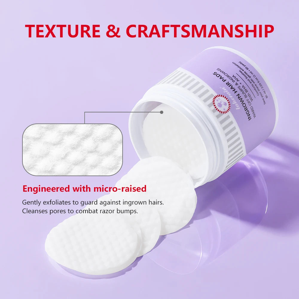 Ingrown Hair Treatment Pads for Razor Bumps and Exfoliation - 5