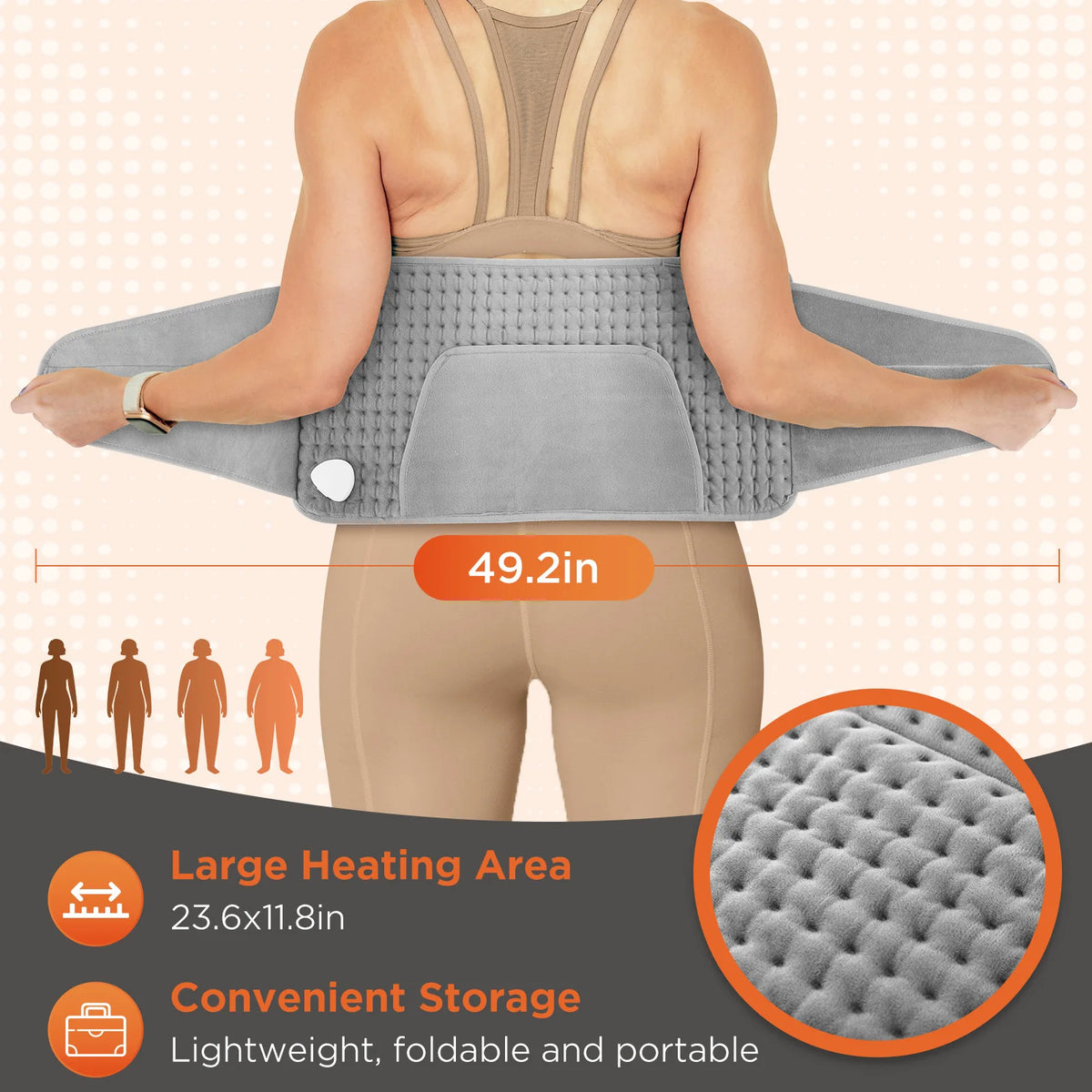 Heated Waist and Abdomen Wrap with Hand Pockets