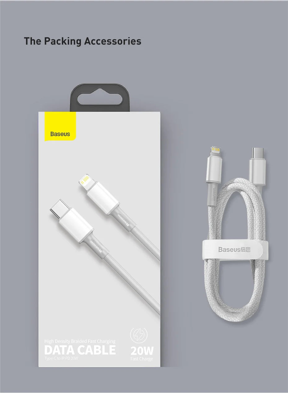 20W PD USB-C to Lightning Fast Charging Data Cable - 25