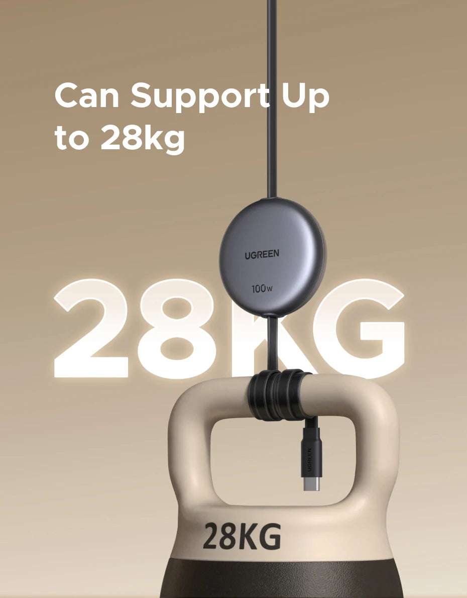 100W Retractable USB-C to USB-C Fast Charging Cable