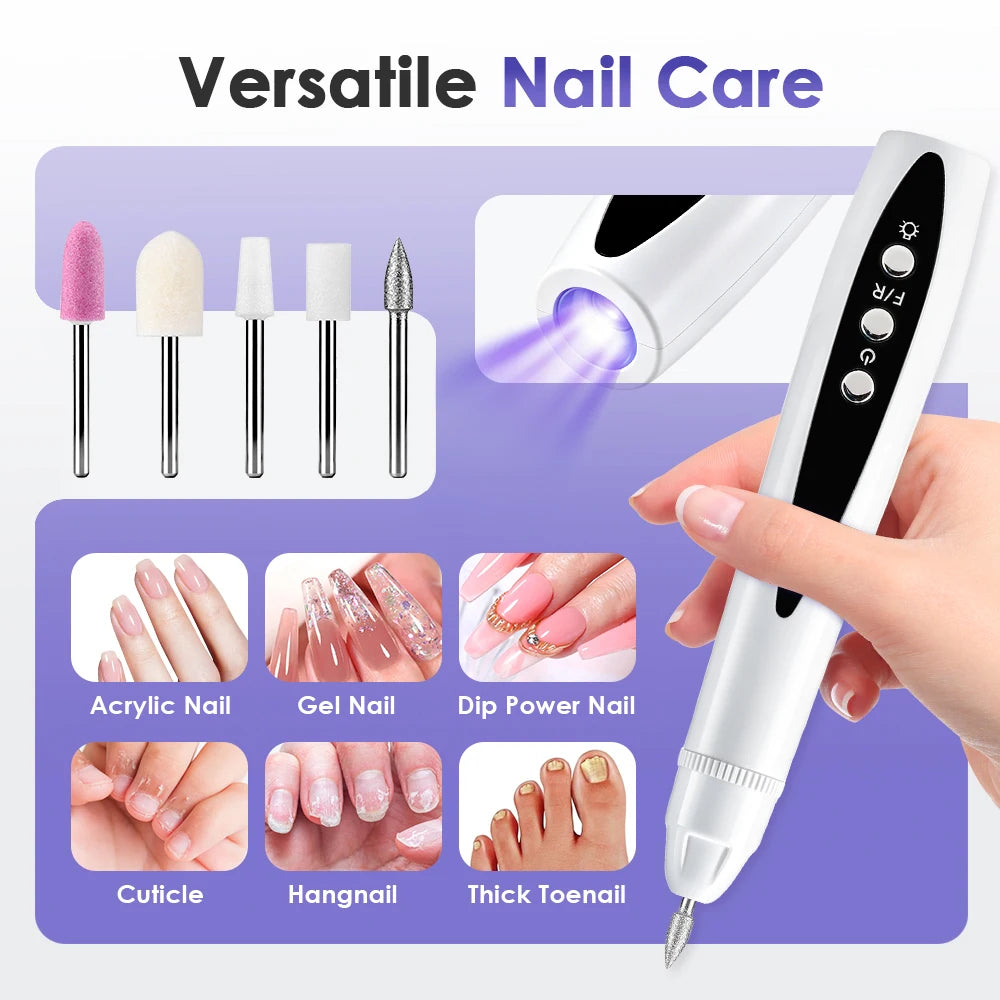 2-in-1 Cordless Electric Nail Drill and UV Curing Lamp