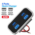 4 Port USB Car Charger with QC3.0 and PD3.0 Fast Charging Socket