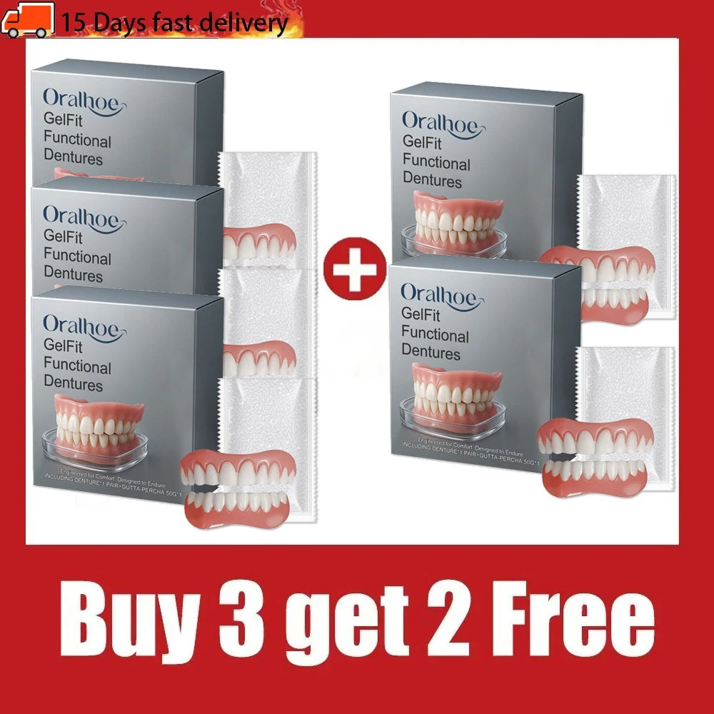 Temporary Silicone Denture Set for Natural Smile Restoration