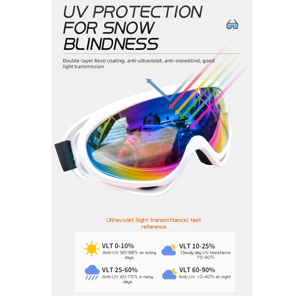 Unisex Windproof Anti Glare Motorcycle Riding and Ski Goggles
