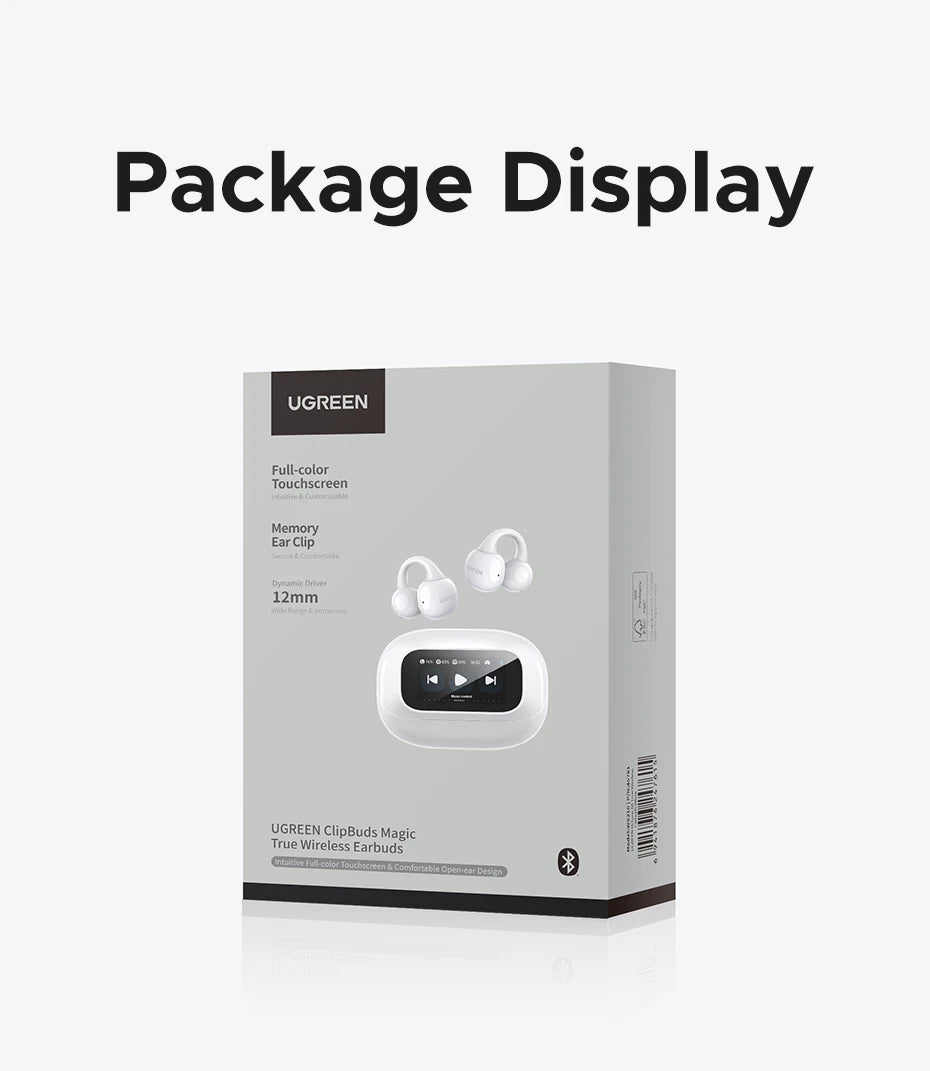 Wireless Open-Ear Bluetooth 5.4 Earbuds with Smart LCD Charging Case - 24