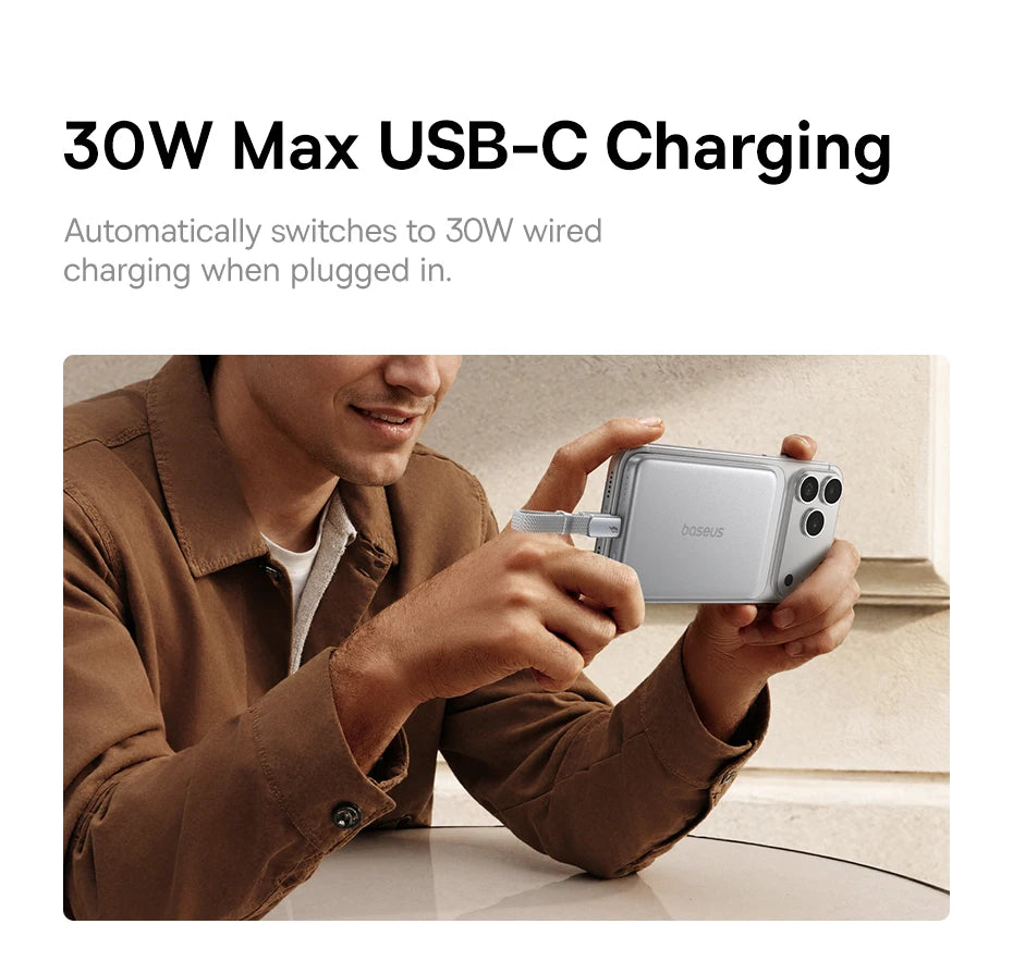 10000mAh Magnetic Wireless Power Bank with 30W Fast Charging