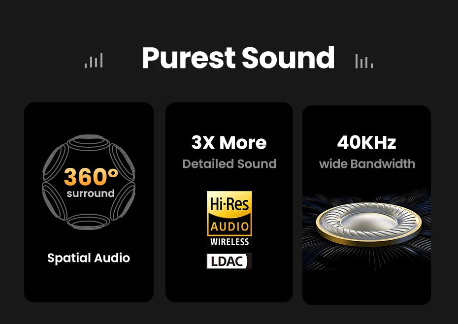 Adaptive Noise Cancelling Wireless Earbuds with LDAC Hi-Res Audio
