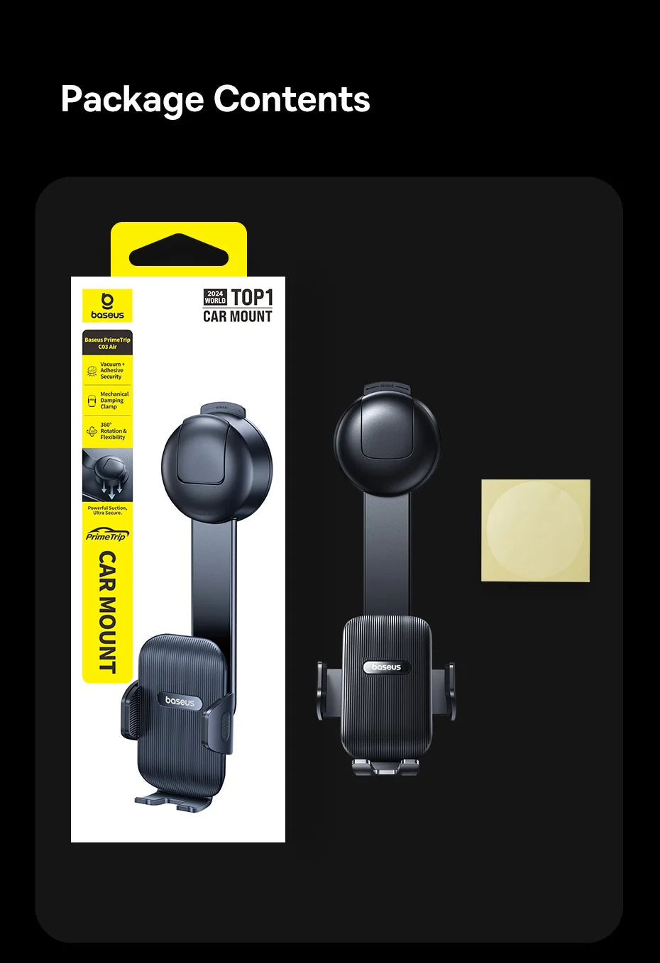 Adjustable Suction Cup Car Phone Holder for Dashboard and Windshield