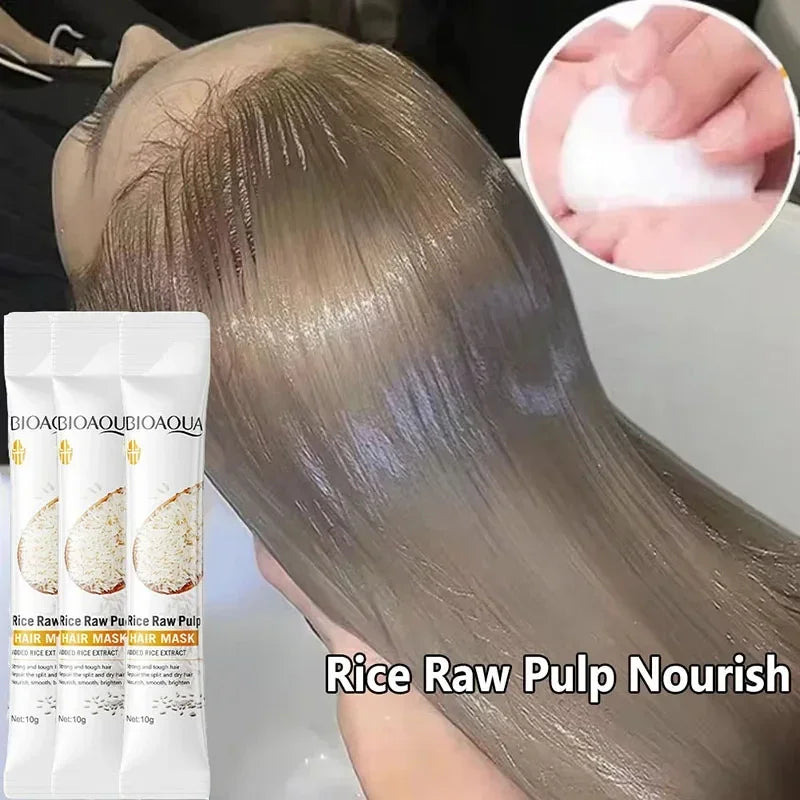 Professional Rice Repair Hair Mask for Dry and Damaged Hair - 7