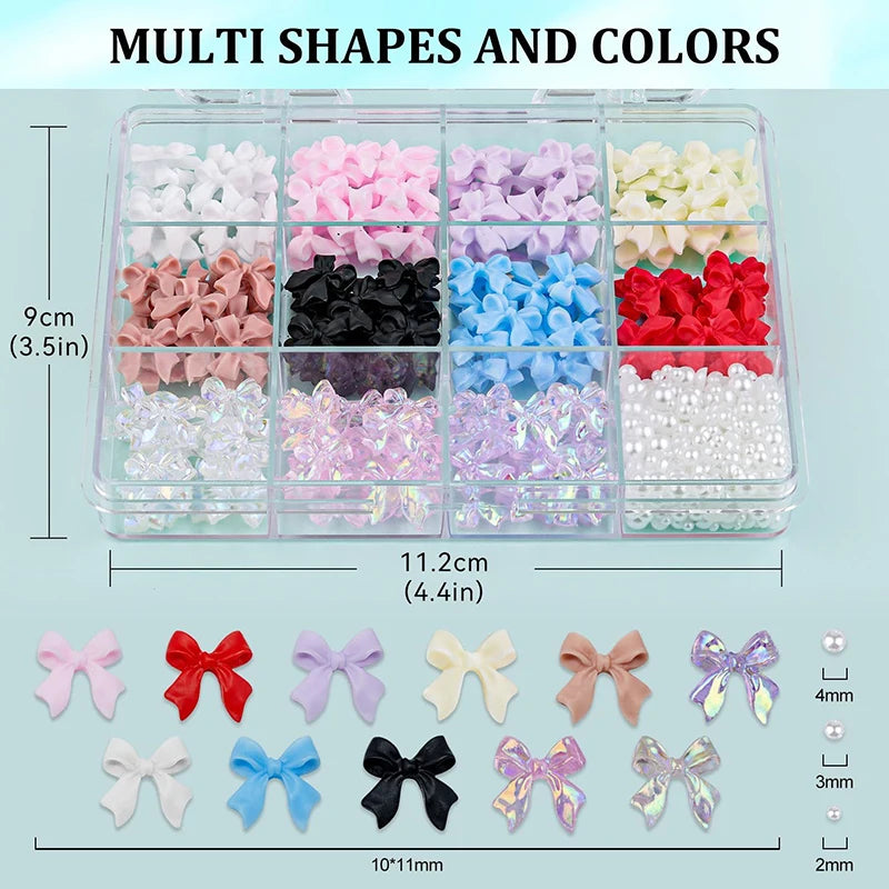 3D Mixed Bowknot and Flower Nail Art Decoration Set - 14