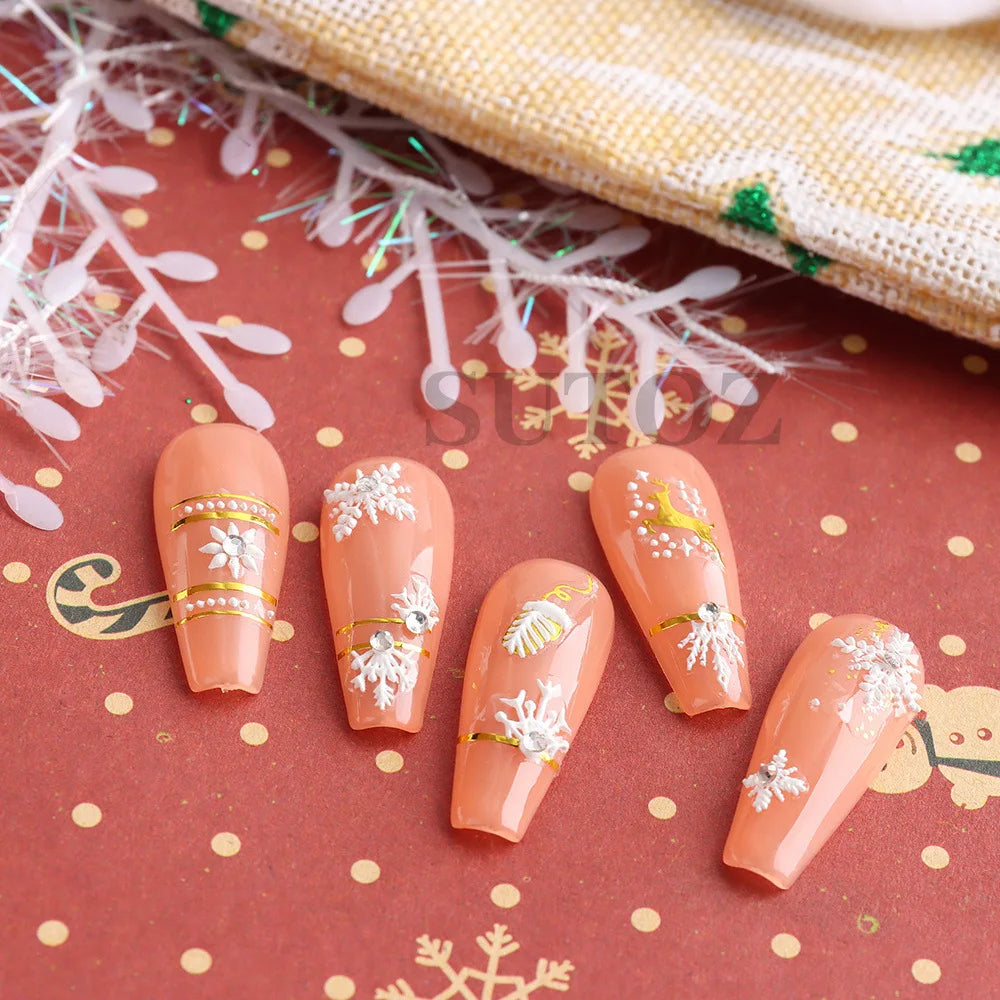 5D Embossed Christmas Nail Art Stickers