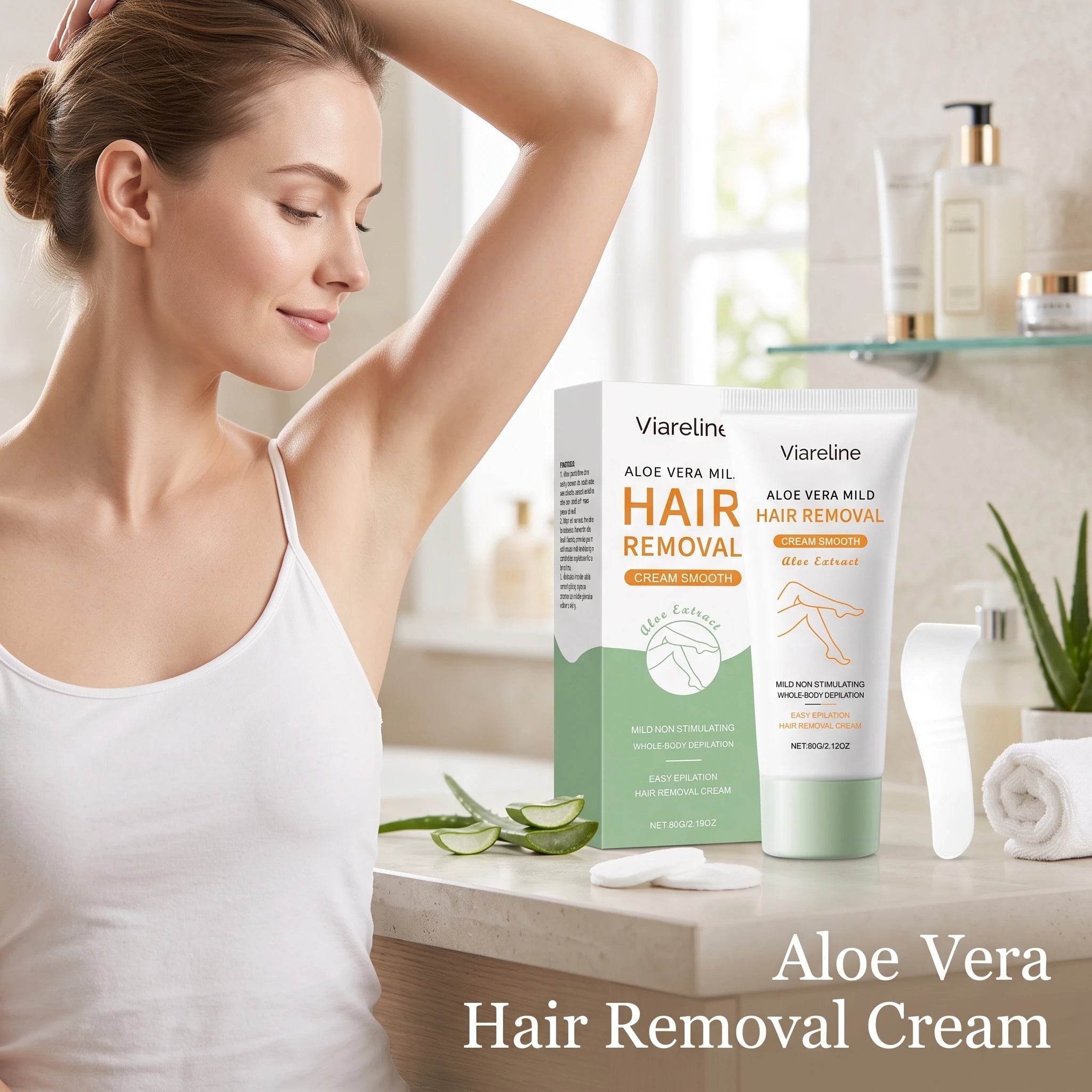 Aloe Vera Painless Hair Removal Cream for Whole Body - 5