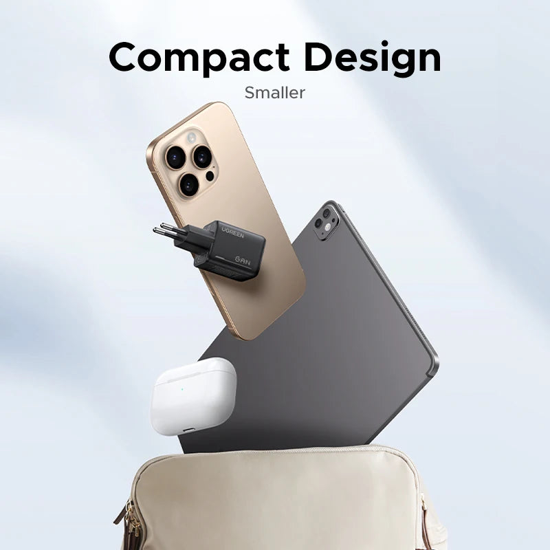 25W GaN USB-C Fast Wall Charger for Smartphones and Tablets