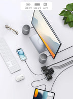 30W 6-in-1 Wall Outlet Extender with USB-C and USB-A Ports