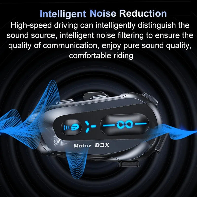 Bluetooth 5.4 Motorcycle Helmet Intercom Headset