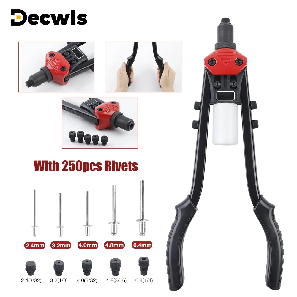Manual Blind Rivet Gun with Interchangeable Heads - 1
