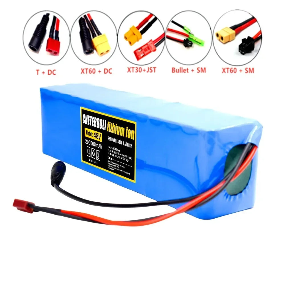 48V 20Ah Lithium-Ion E-Bike Battery Pack with Charger