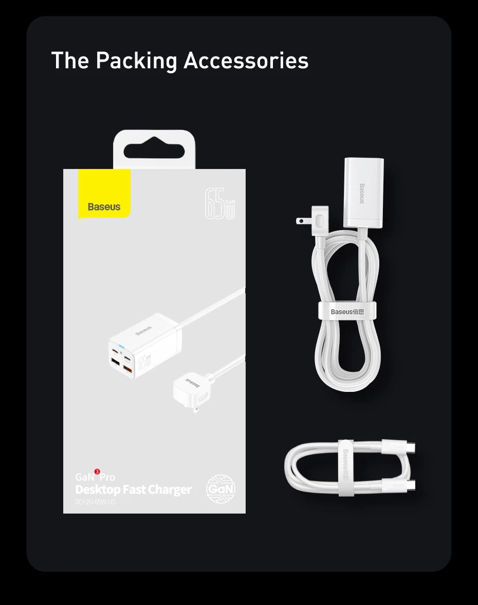 4-Port GaN Desktop Fast Charger for Laptops and Phones