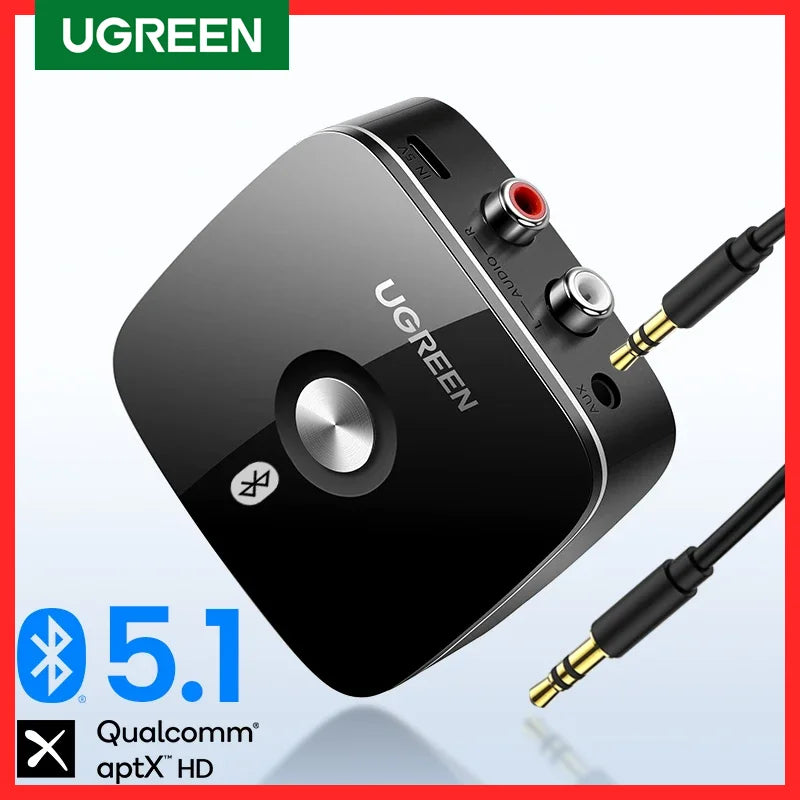 Bluetooth 5.1 RCA & 3.5mm Wireless Audio Receiver with aptX HD - 1