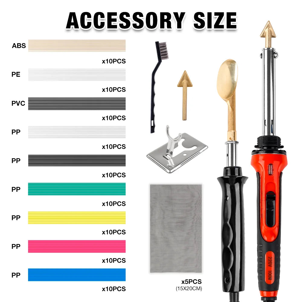 Plastic Repair Welding Tool and Bumper Soldering Kit - 2
