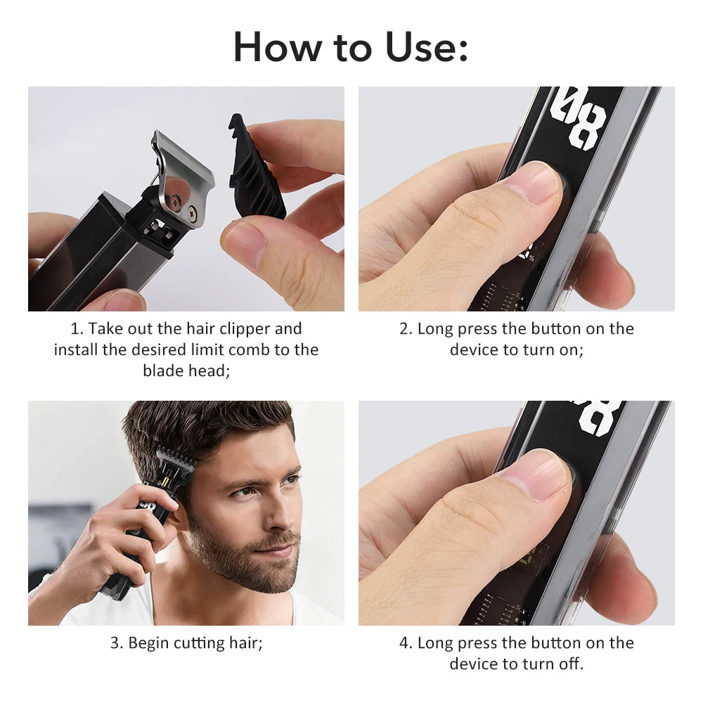 Professional Cordless Hair Trimmer and Grooming Clipper