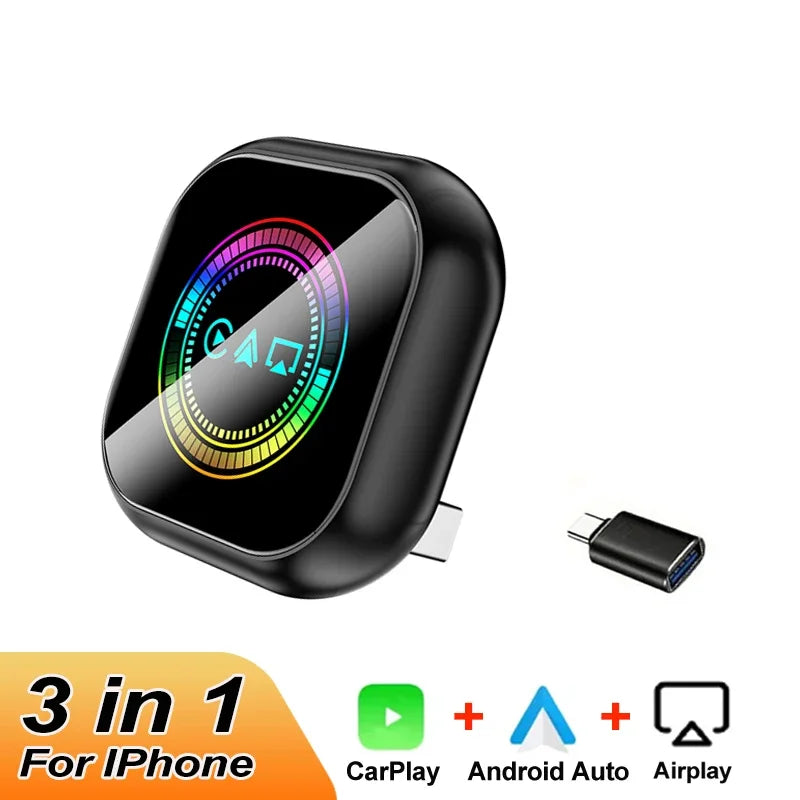 Wireless CarPlay and Android Auto 3-in-1 Adapter
