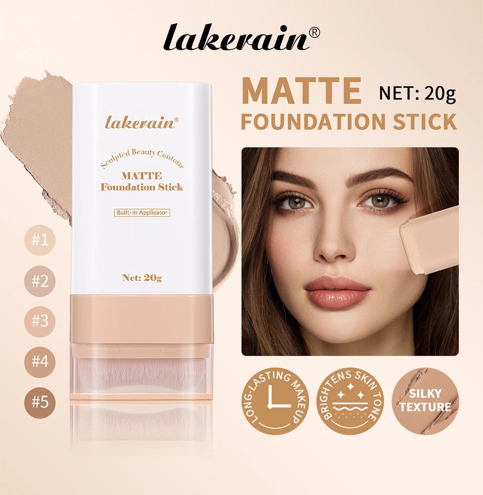Matte Foundation Stick with Built-in Brush