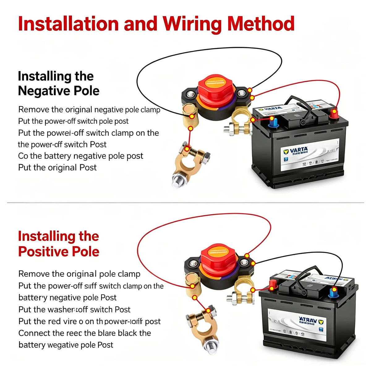 12V-24V Battery Master Disconnect Kill Switch for Vehicles