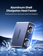 1000Mbps RJ45 Ethernet Splitter 1 to 2 Port Adapter