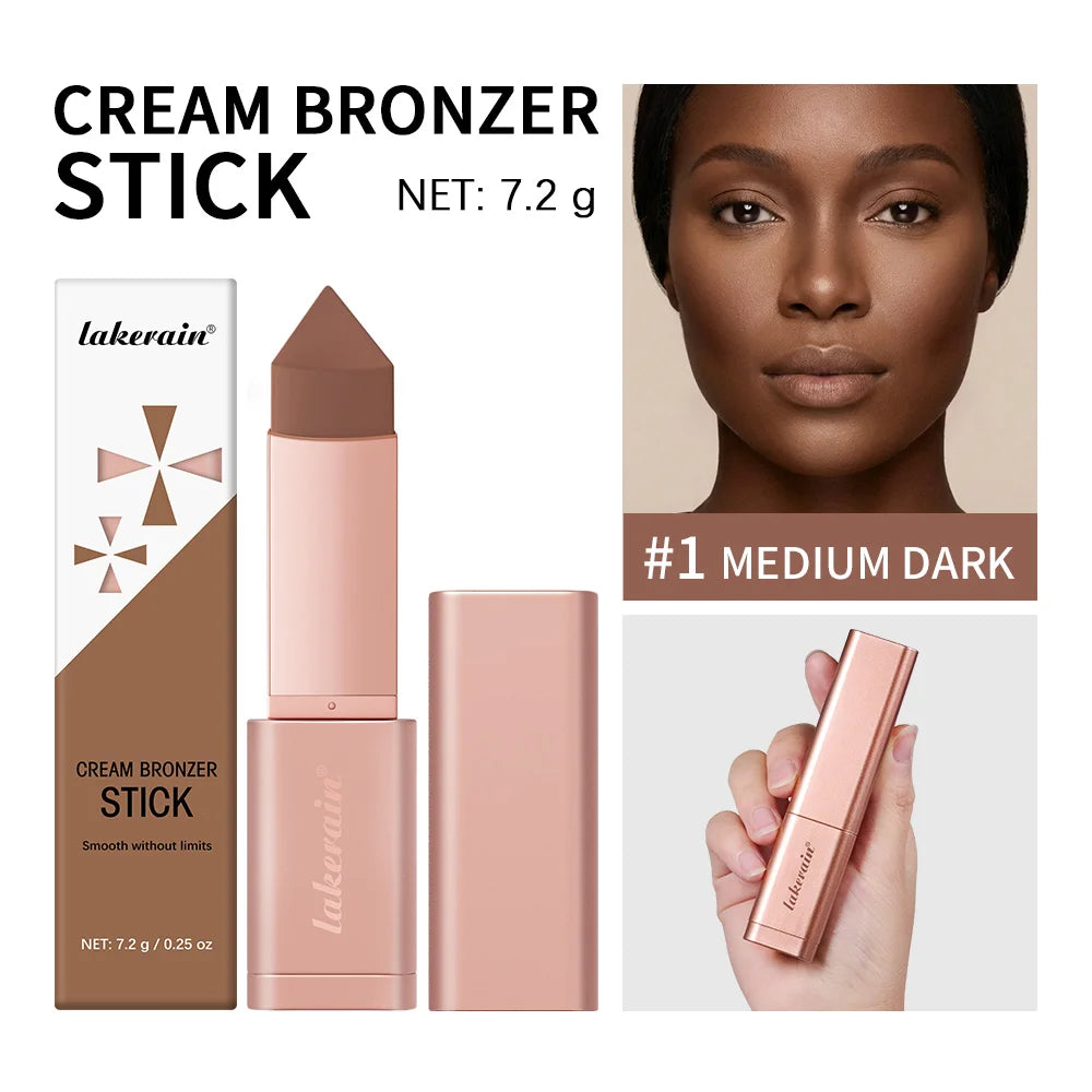 Cream Bronzer and Contouring Stick for Sculpted Face Makeup