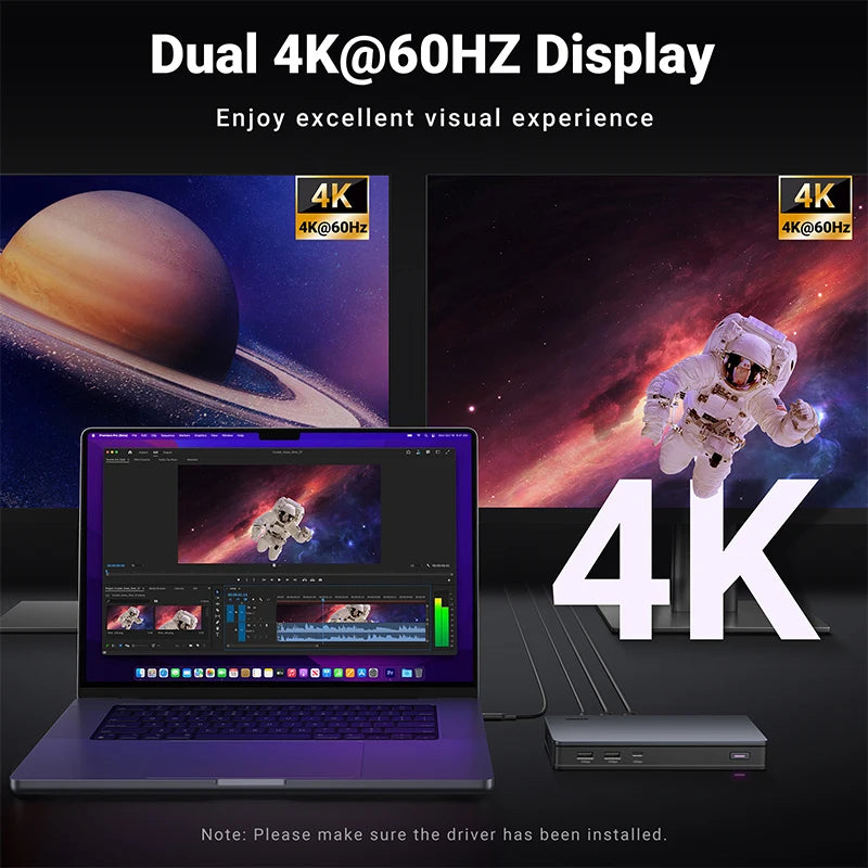 9-in-1 USB-C Docking Station with 4K Triple Display and 100W PD