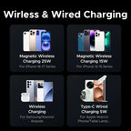 2-in-1 Qi2 Magnetic Wireless Charger for Phones and Earbuds