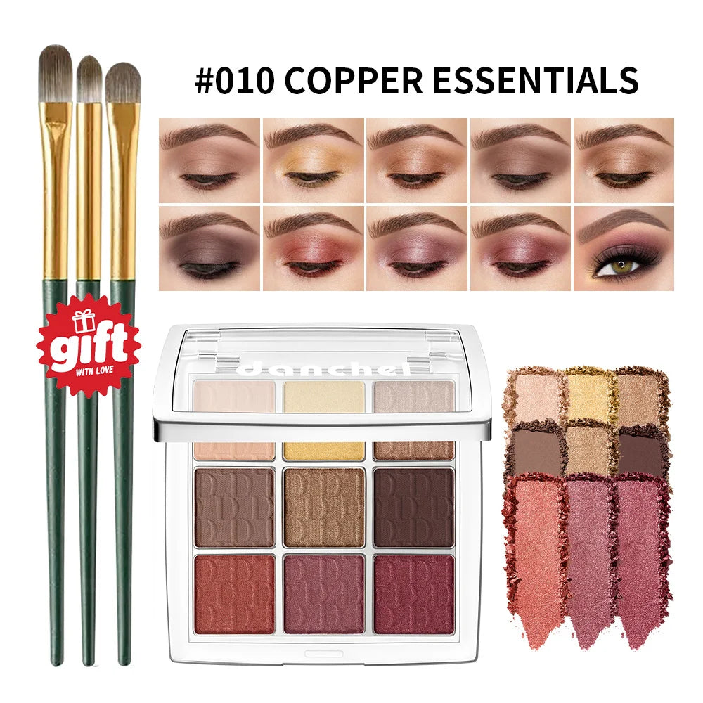 9-Color Eyeshadow Palette with Makeup Brush - 21