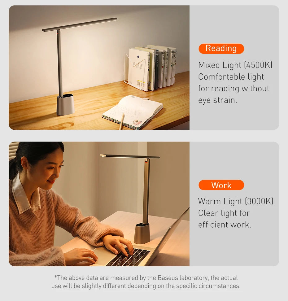 Foldable Rechargeable LED Desk Lamp with Auto Dimming