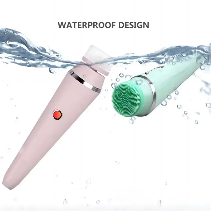 4-in-1 Electric Rotating Facial Cleansing Brush and Massager - 4