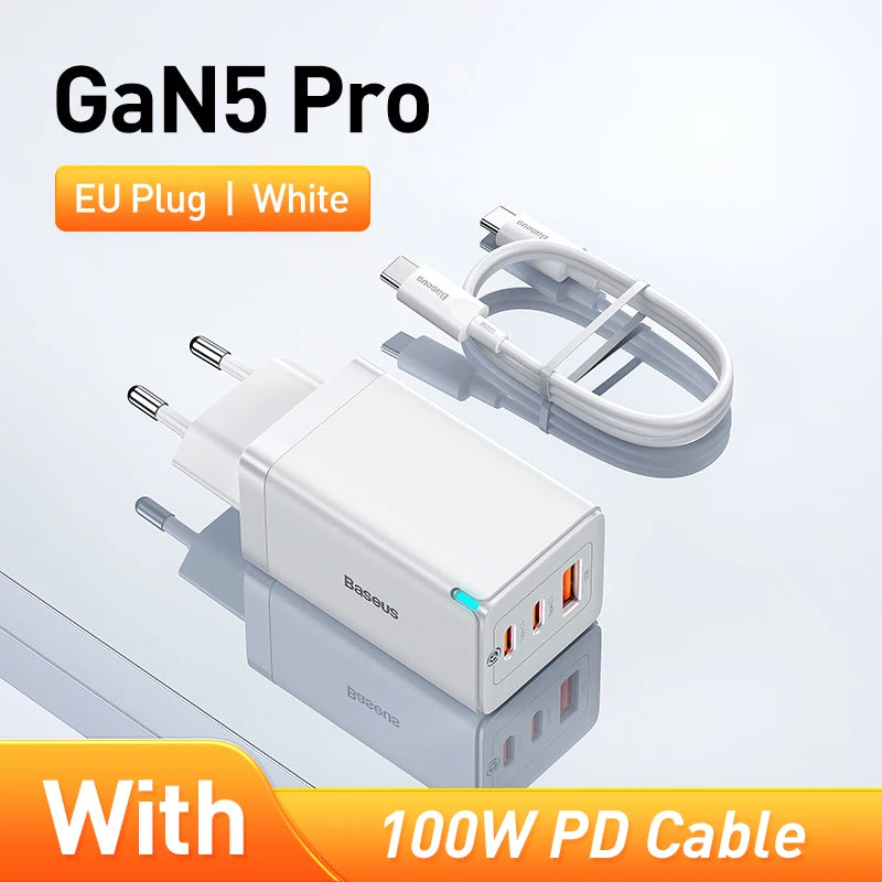 65W GaN Fast Charger with Dual Type-C and USB Ports - 34