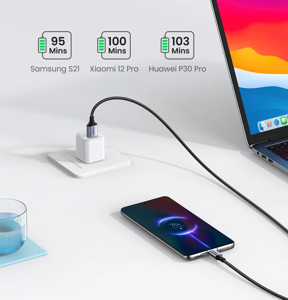 3A Fast Charging USB-A to USB-C Braided Data Cable - 11