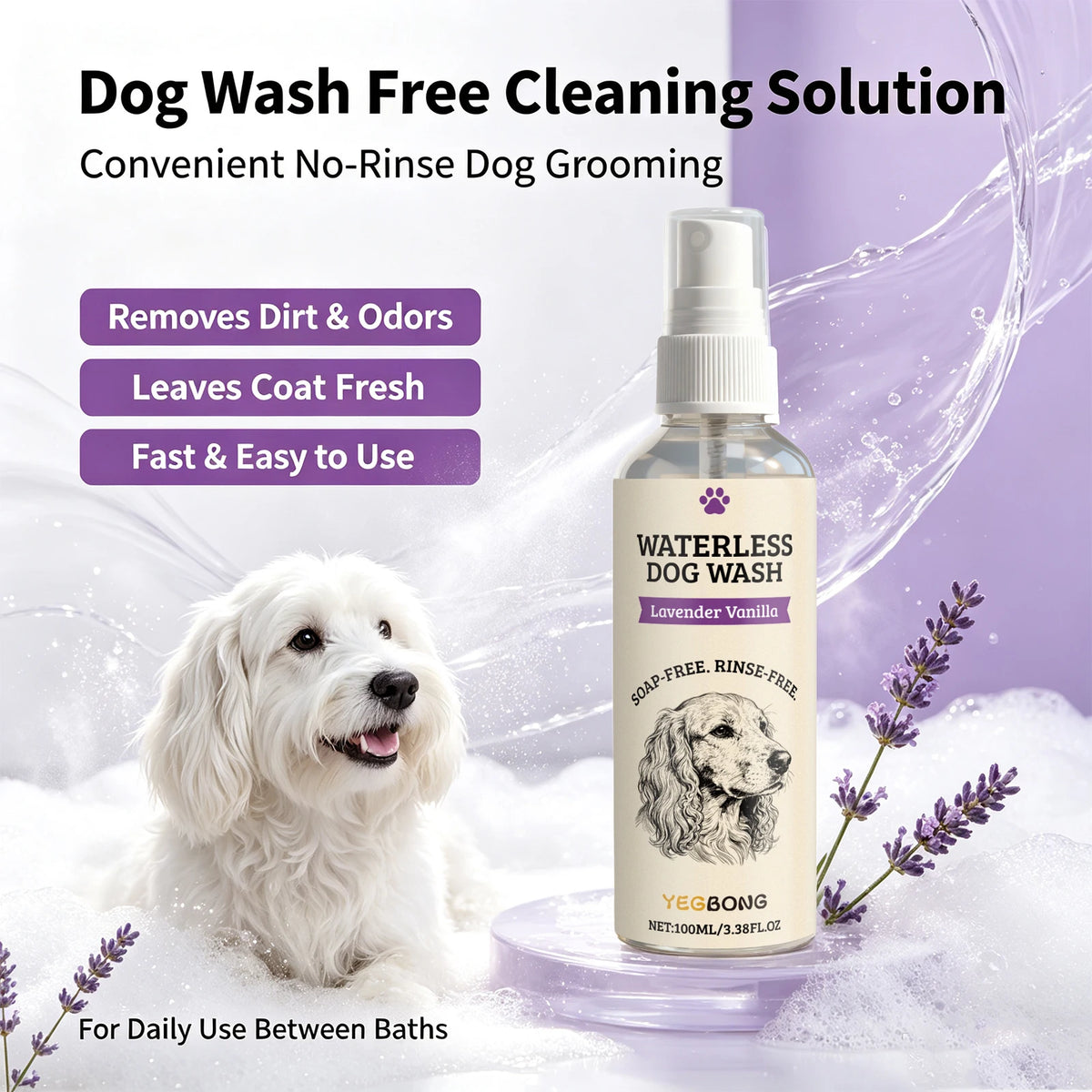 Waterless Pet Shampoo Spray for Dogs