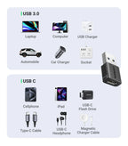 USB-A Male to USB-C Female OTG Adapter for Data and Charging