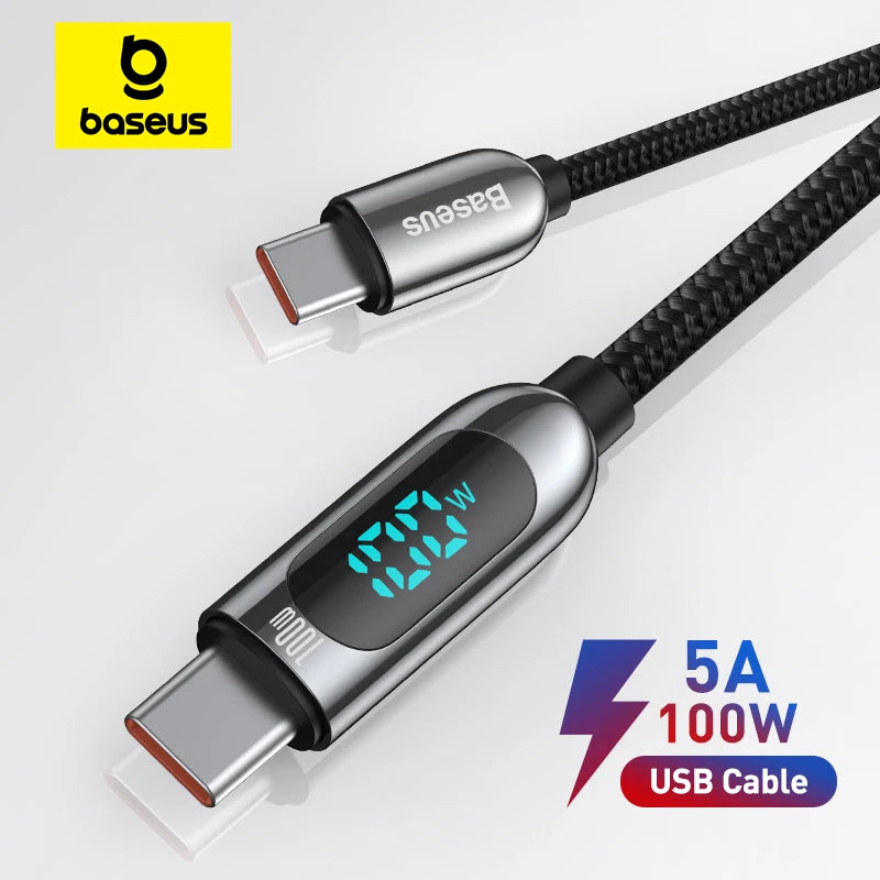 100W USB-C Fast Charging Cable with Digital Power Display