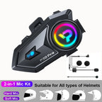 Bluetooth 6.0 Motorcycle Helmet Intercom Headset with FM Radio 500m