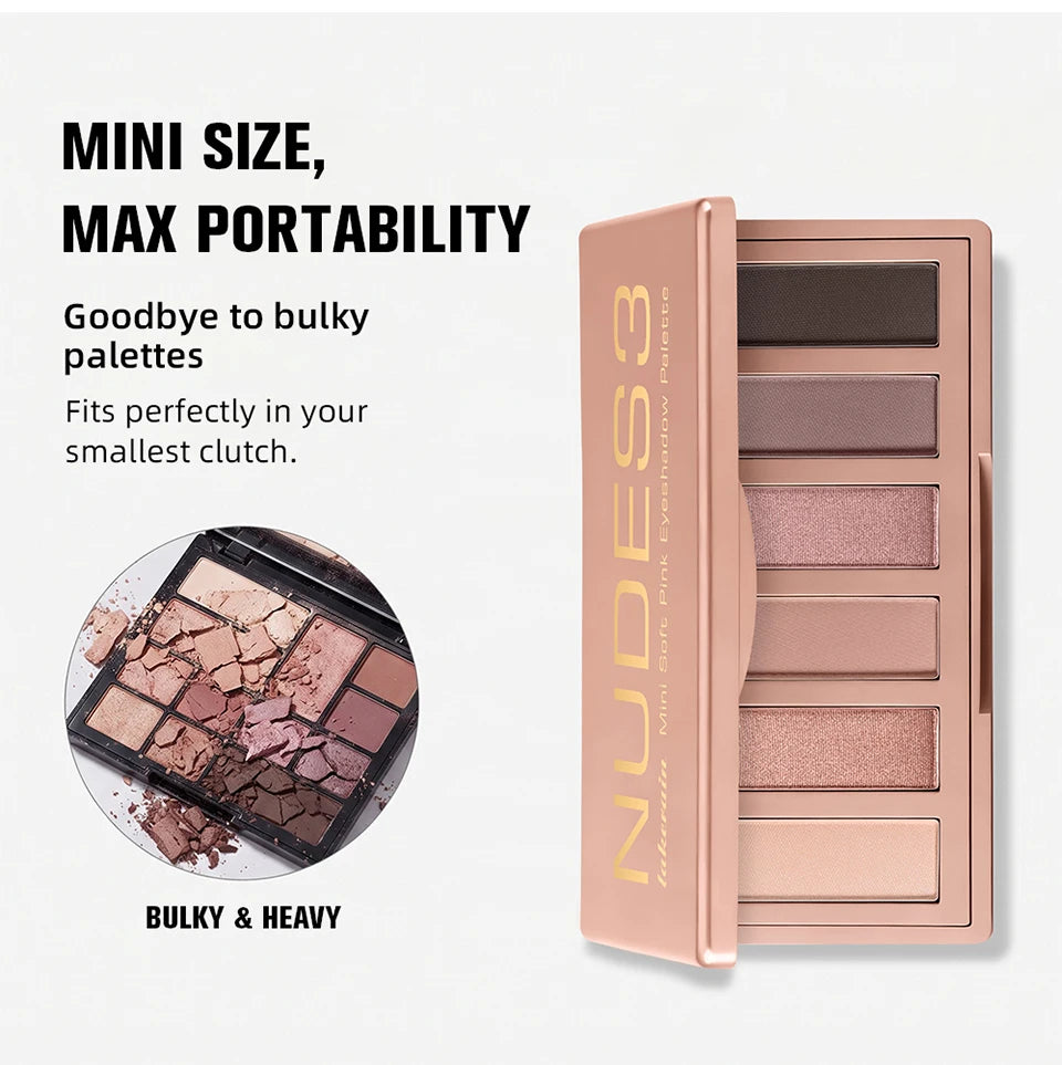6-Color Soft Pink Neutral Eyeshadow Palette - 10